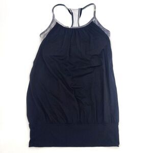 Lululemon No Limits Tank Top Size 4/ XS Black / Great Granite Black Mojave